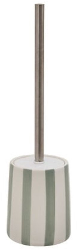 WC-Bürste Strio hoch – 39 cm Keramik Seladongrün – Stilvoll und praktisch – Toilettenbürste – Modern klassisch – Grüne Streifen – Keramisch
