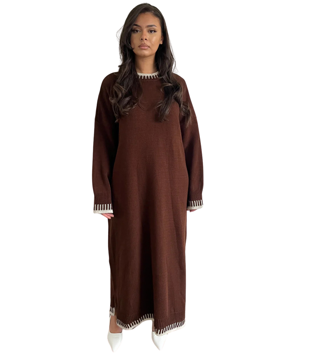 Lilly Dress – truijurk met kettingaccenten aan hals, mouwen en zoom – foto 3