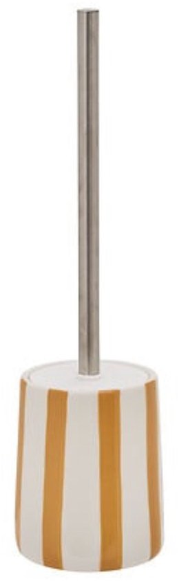 WC-Borstel Strio Hoog - 39 cm Keramiek - Tarwe - Toiletborstel - Staand - Keramisch - Gele strepen - Vrijstaande WC Borstel