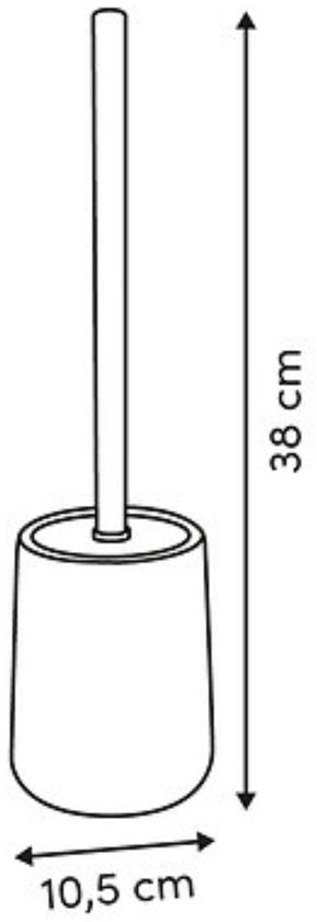 WC-Bürste Strio Hoch - 39 cm Keramik - Weizen - Toilettenbürste - Stehend - Keramisch - Gelbe Streifen - Freistehende WC-Bürste