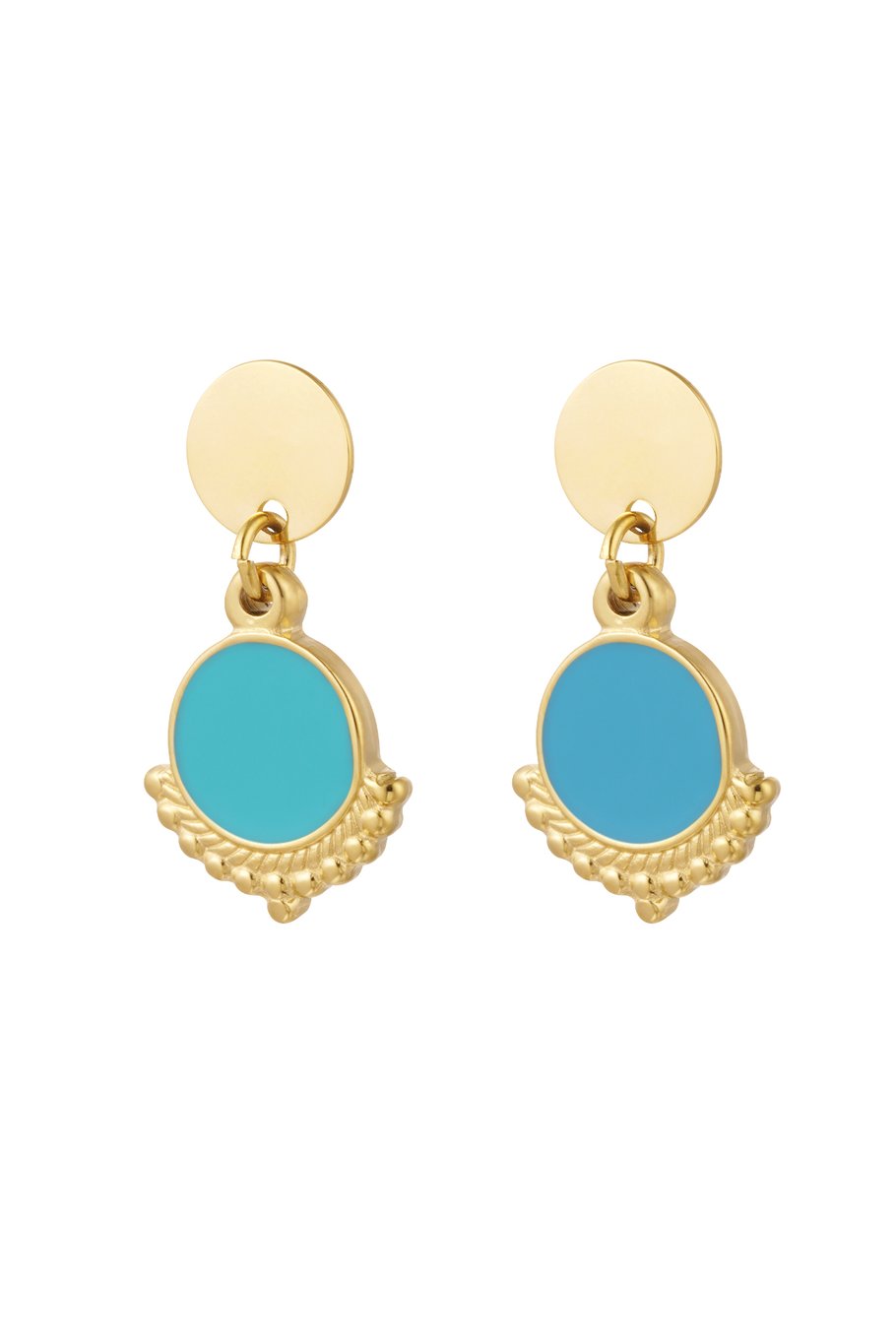 Ohrringe anmutig mit Farbe - Gold/Blau - 2er-Set - 5x3cm -