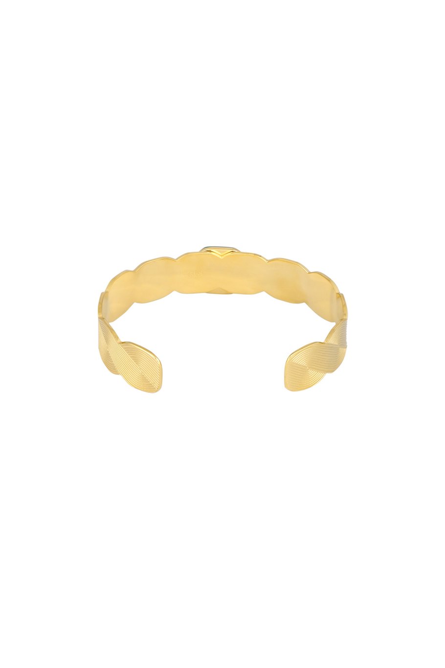 Boho Armband – Goldfarbener Edelstahl mit grünem Stein – Robustes Unisex-Schmuckstück