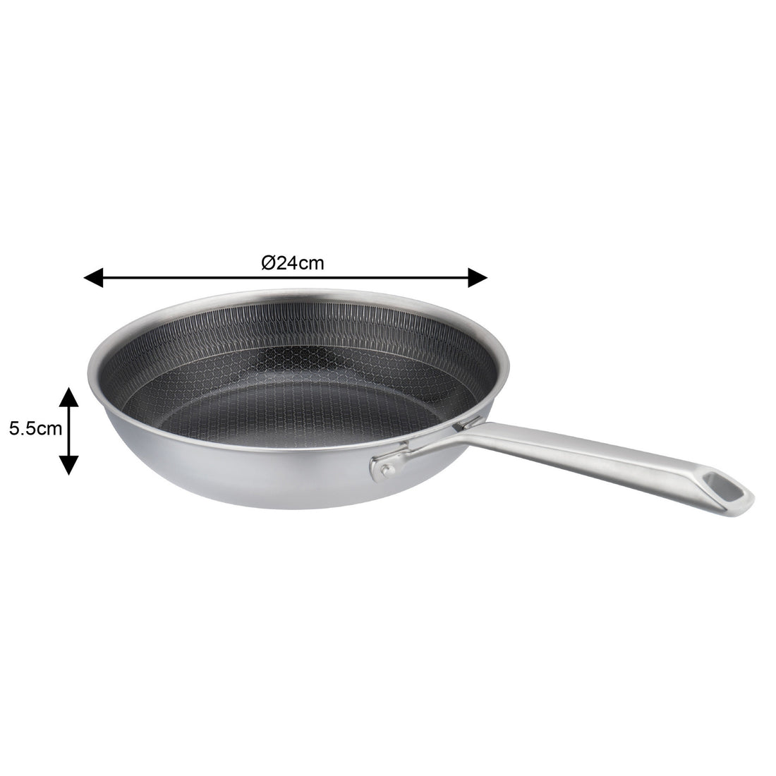 Vcasa keramische koekenpan 24 cm, PFAS-vrije antiaanbaklaag, tri-ply, Velora