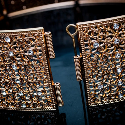 Gouden riem recht model met steentjes medium