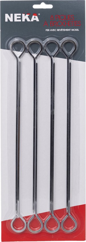 5Five BBQ/barbecue spiezen/vleespennen - van metaal - 8x stuks - 27,5 cm - Spiezen/pennen voor vlees/vis