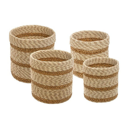 Witte zeegras jute mand x 4