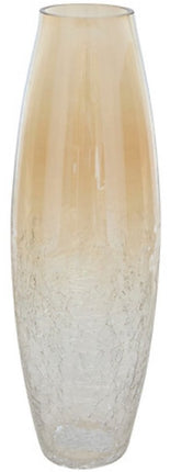 Vaas - Bloemenvaas - Glazen Vaas - Set van 2 - Crackle Glas - Luxe Interieur Decoratie - 25 cm & 39 cm in Hoogte - Transparant