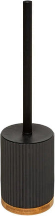 WC-/toiletborstel met houder rond zwart polyresin/steen 40 cm