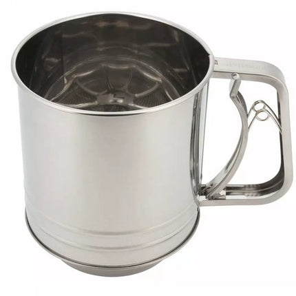 Kinghoff KH3101 Bloemzeef - RVS - Ø10 cm - Inhoud 350 g - Handmatig Bediend - Ideaal voor Meel, Poedersuiker & Cacao