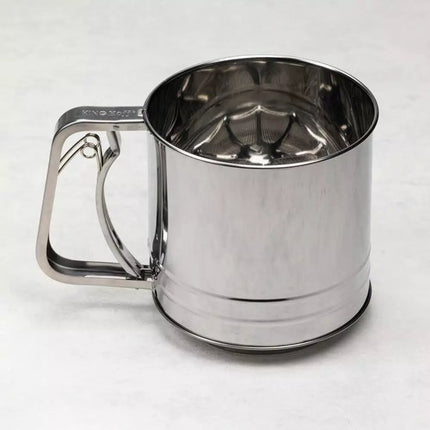 Kinghoff KH3101 Bloemzeef - RVS - Ø10 cm - Inhoud 350 g - Handmatig Bediend - Ideaal voor Meel, Poedersuiker & Cacao