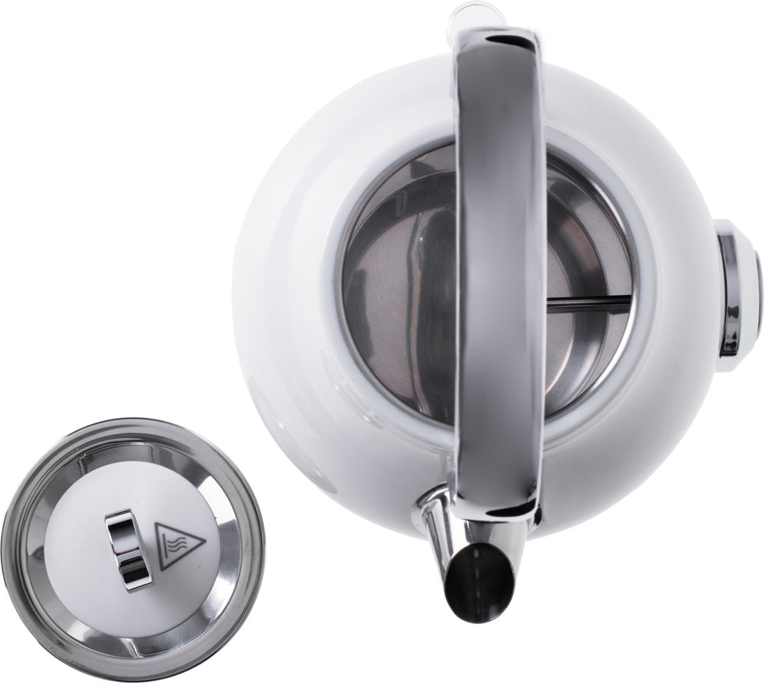 Electric kettle with thermometer - White - 1.7 liters - metal