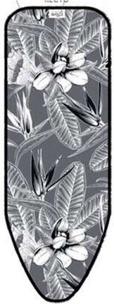 5Five - Strijkplankhoes - Grijs - Bloemenmotief - 140 x 55 x 0,50 cm