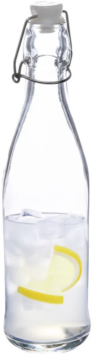 5Five Beugelfles/weckfles - glas - transparant - luchtdicht - 0.5 liter - waterfles - limonade