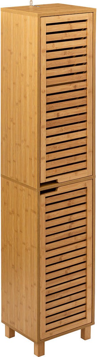 5Five Hochschrank - hoch - 33 x 28 x 168 cm - Bambus - braun - Badezimmerschrank - Badmöbel
