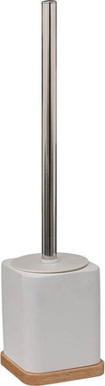 5Five toiletborstel/WC-borstel in houder - wit - 36 x 9 cm - bamboe/kunststeen - badkamer