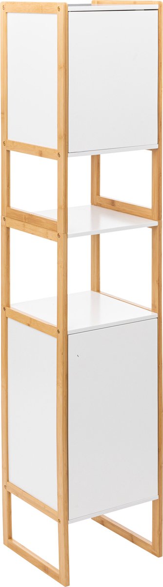 5five Natureo Hoge Badkamerkast 33x33x170 cm met legplanken - Wit