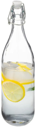 5Five Beugelfles/weckfles - glas - transparant - luchtdicht - 1 liter - waterfles - limonade
