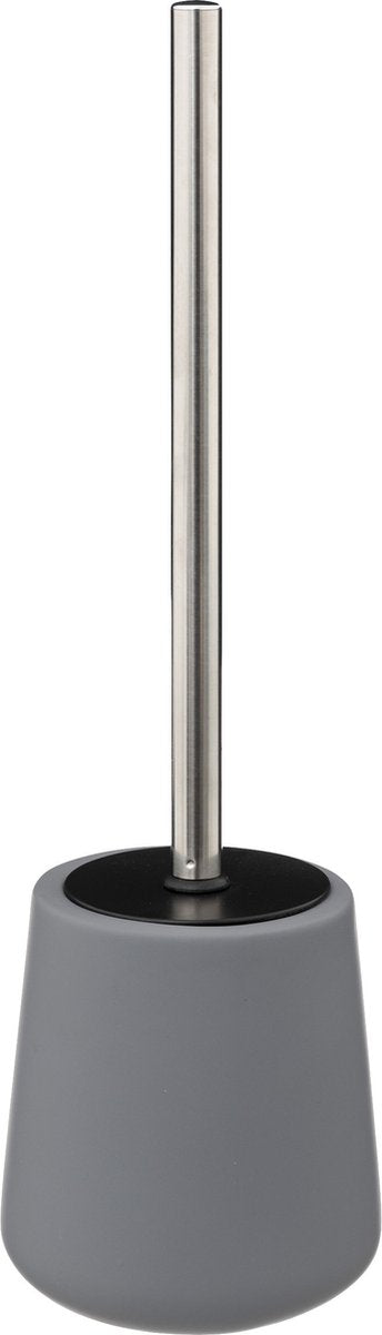 5Five WC-/toiletborstel met houder - zandsteen - grijs - rond - 39 cm