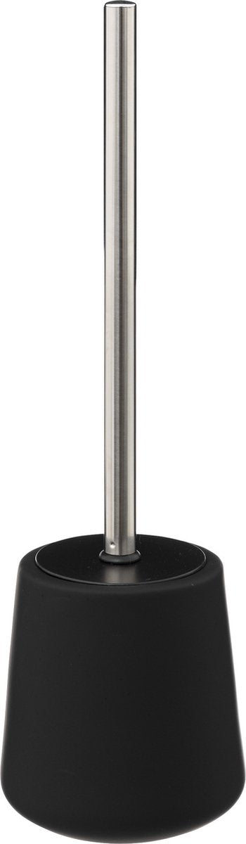 5Five WC/toilet brush with holder - sandstone - black - round - 39 cm