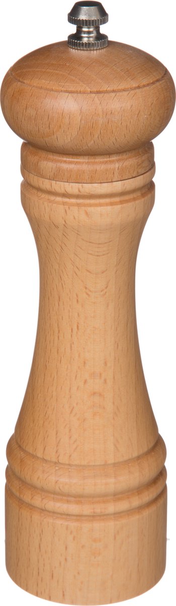 5Five pepermolen of zoutmolen van hout – beige, 22 cm, grof of fijn instelbaar