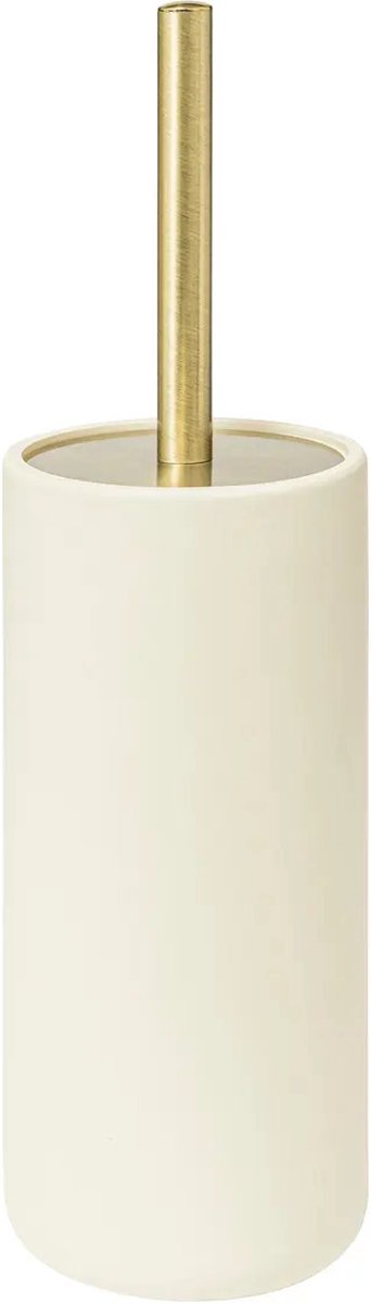 5Five Toiletborstel Savona in houder - kunststeen - ivoor - 10 x 35 cm - WC borstels - Modern - Luxe