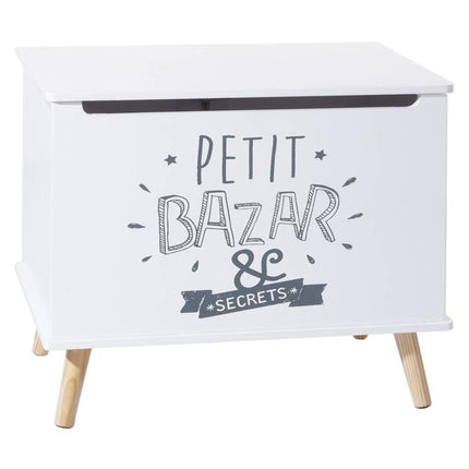Opbergkist van hout voor kinderen - praktisch en decoratief - kleur grijs en wit