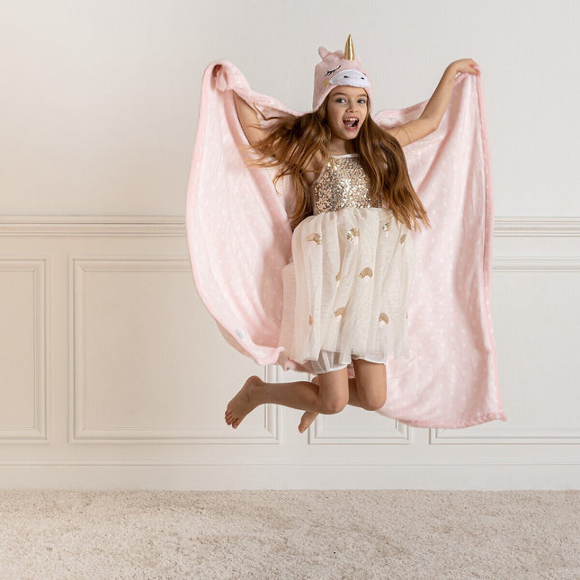 Atmosphera - Plaid - Met Kap - Eenhoorn - Roze - 100 x 140 cm