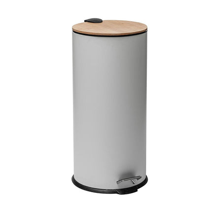 Prullenbak - pedaalemmer Bamboe - metaal - 30 liter