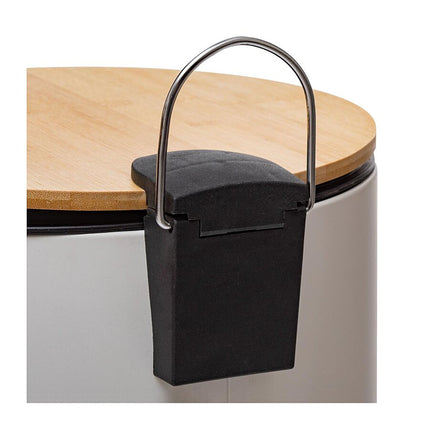 Prullenbak - pedaalemmer Bamboe - metaal - 30 liter