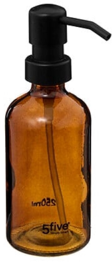 Glas-Seifenspender - 2er-Set - Luxuriöser Handseifenspender in Geschenkbox - Badezimmer- & Küchenzubehör - 250 ml - Braun