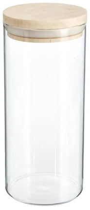 Secret de Gourmet - Keuken voorraad bussen - potten - glas/hout - set 6x stuks - voedsel - 600 ml -1000 ml - 1300 ml