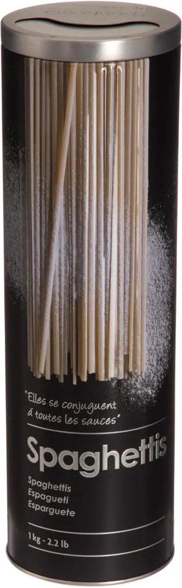 Fünf Spaghettidosen - schwarz - Metall - Relief - Luxus-Vorratsdose/Vorratsbehälter