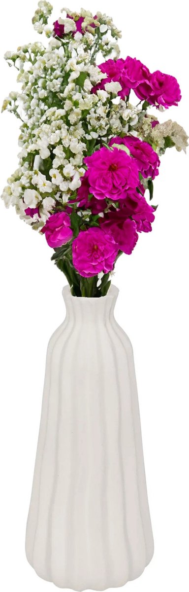 Atmosphera bloemenvaas Antique Roman – crèmewit keramiek, Ø 13 x 30 cm