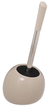 Badkamerset - Toiletaccessoires - Moderne Badkamer Accessoires - Toiletbril & Toiletborstel Set - Linen Design - HDF WC Bril - Keramische WC Borstelhouder - Beige Linnen