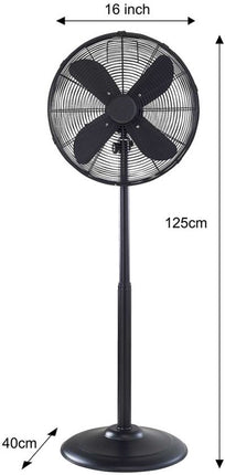 Klausberg 7860 - Staande ventilator op statief - zwart - 40 cm