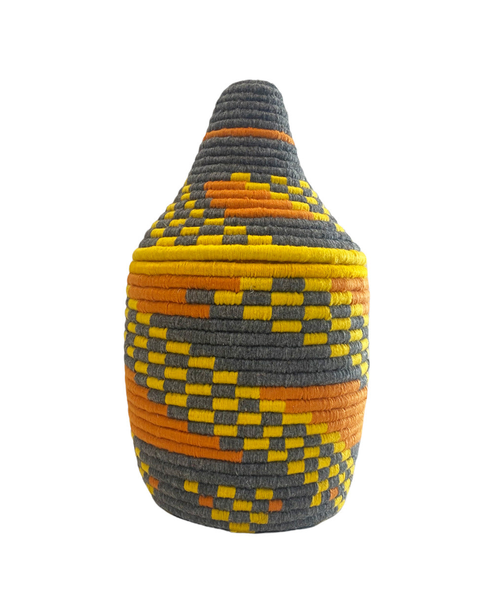 Panier berbère marocain coloré jaune