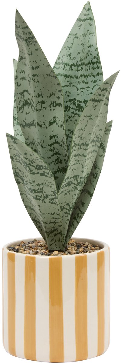 Plante artificielle Atmosphera Sansevieria Chéri avec pot en céramique - Ø12xH38 cm - Orange