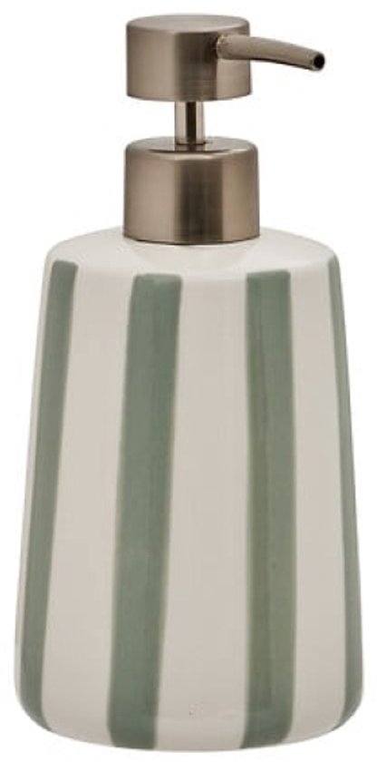 Strio Zeepdispenser - Zeep Pomp - Set van 2 - Luxe Badkamer & Keuken Accessoire - 400 ml - Ø8.6 x 17.3 cm - Dolomiet - Celadon Groen