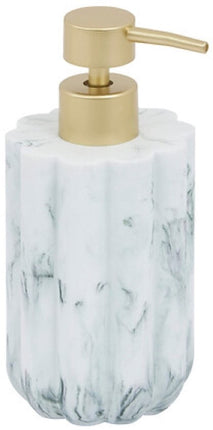 Badkameraccessoireset - Moderne Badkameraccessoires - Zeepdispenser 230 ml - Tandenborstelhouder - Toiletborstel - Wattenbakje - Luxe Badkameraccessoires - Polyresin - Marmer Wit