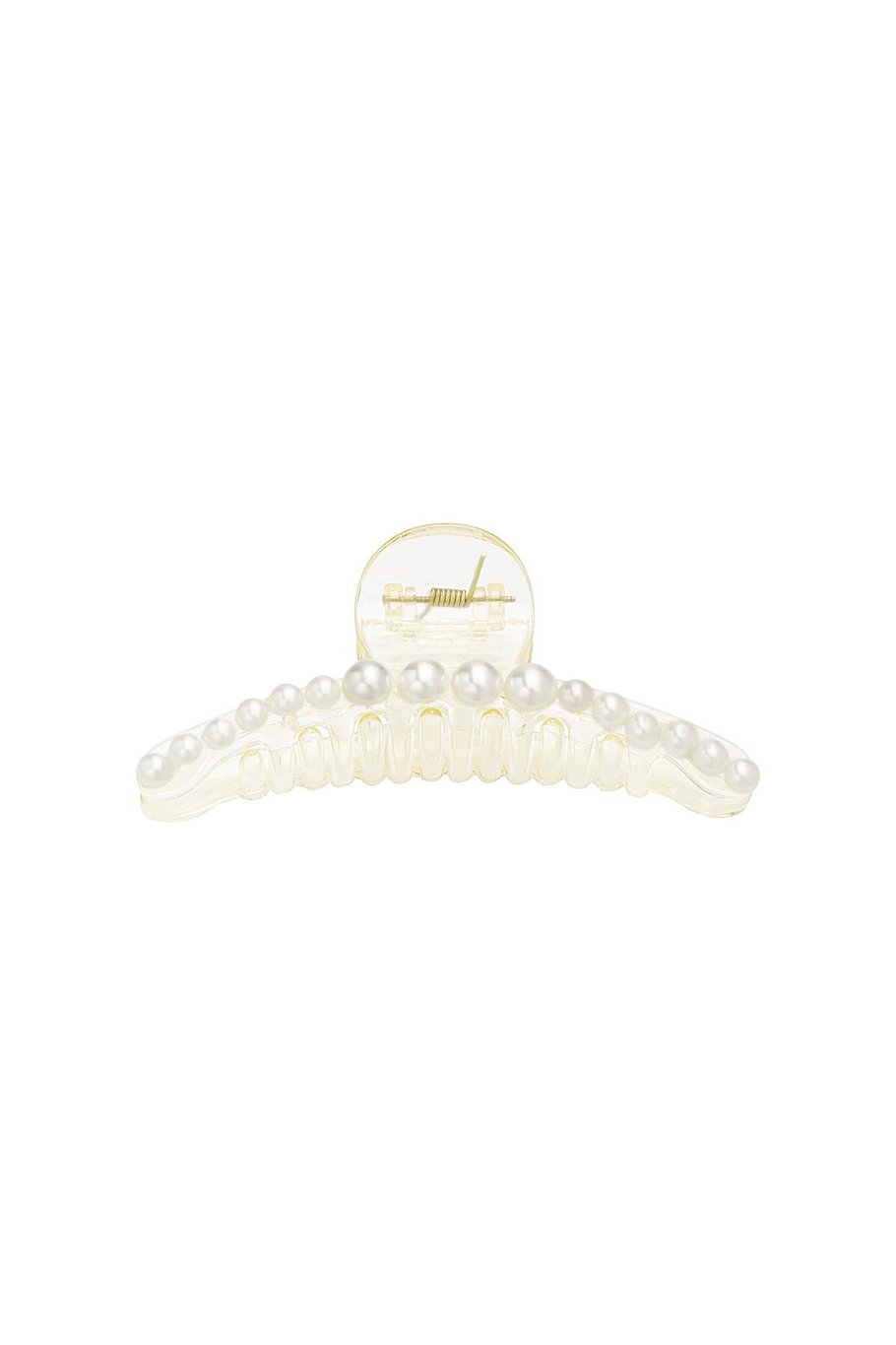 Witte Haarklem met Parels – Elegante Haarclip – 11, 5 cm – Plastic