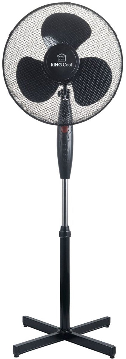 Kingcool - statiefventilator - zwart - 40 cm - staande ventilator - 128 hoog