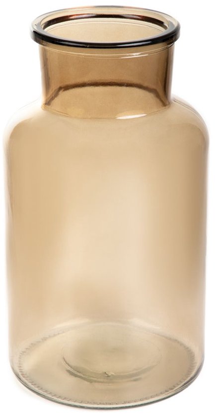 Homla - Tenno Blumenvase - Dekorative Vase - Modernes Design - Große Glasvase für Trockenblumen & Blumensträuße - Skandinavisches Interieur - Stilvolles Wohnaccessoire - Ø14,5 x 25,5 cm - Beige