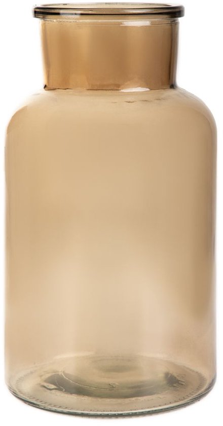 Homla - Tenno Blumenvase - Dekorative Vase - Modernes Design - Große Glasvase für Trockenblumen & Blumensträuße - Skandinavisches Interieur - Stilvolles Wohnaccessoire - Ø14,5 x 25,5 cm - Beige