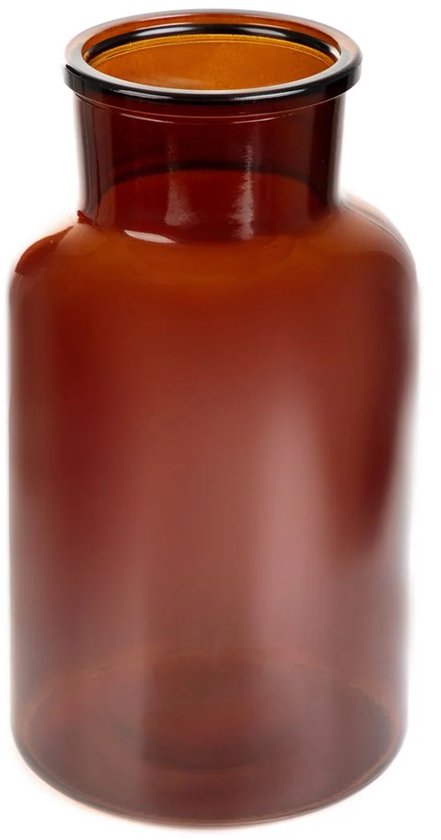 Homla - Tenno Blumenvase - Dekorative Vase - Modernes Design - Große Glasvase für Trockenblumen & Blumensträuße - Skandinavisches Interieur - Stilvolles Wohnaccessoire - Ø 14,5 x 25,5 cm - Braun
