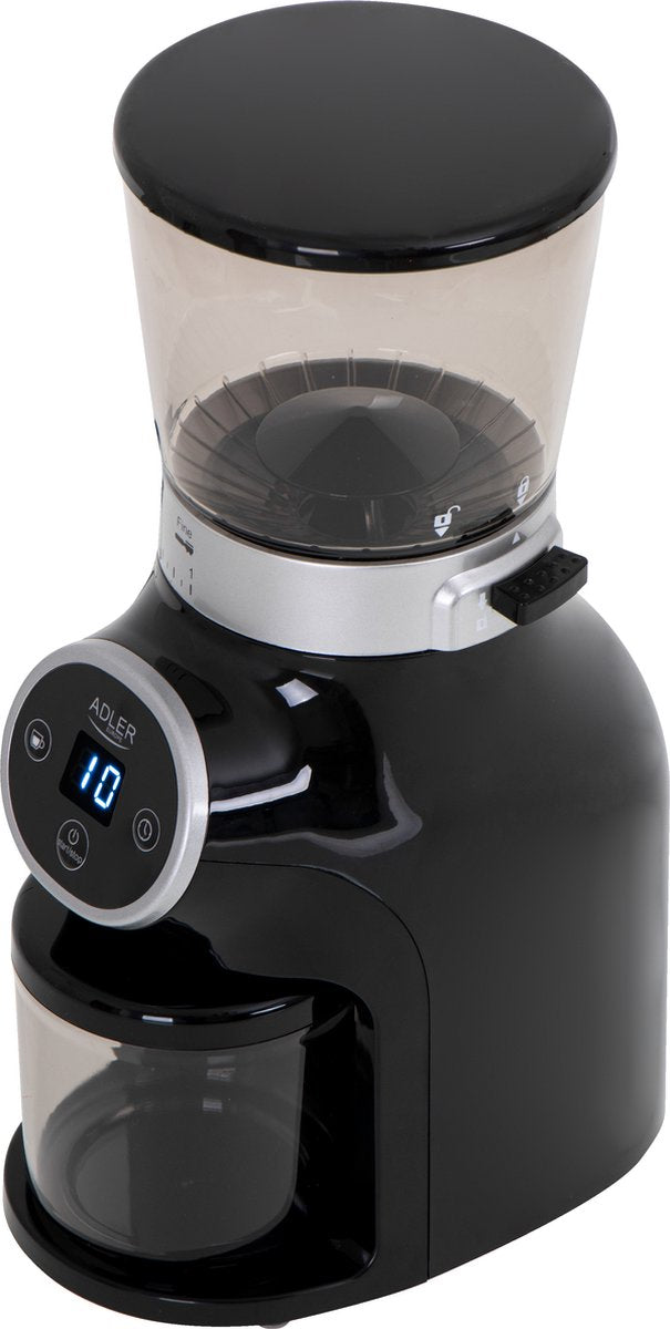 Adler elektrische koffiemolen met conische maalschijven – 300 W, RVS – foto 2