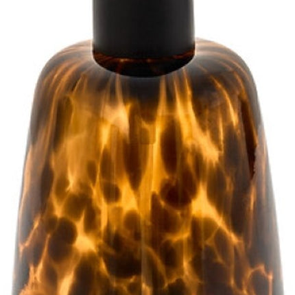 Badkameraccessoireset - Luxe Badkamer Set - Dotty 400ml Zeeppompje en 11cm Zeepbakje - Glazen Zeepset Voor Toilet & Keuken - Bruin