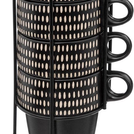 Set van 4 keramische kopjes op standaard ETHNIKA, 250 ml