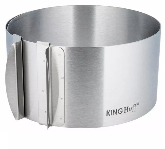 Kinghoff Adjustable Cake Ring - Stainless Steel Cake Mold Ø16-30 cm x 8.5 cm (KH4614) - Expandable and Suitable for Various Cake Sizes