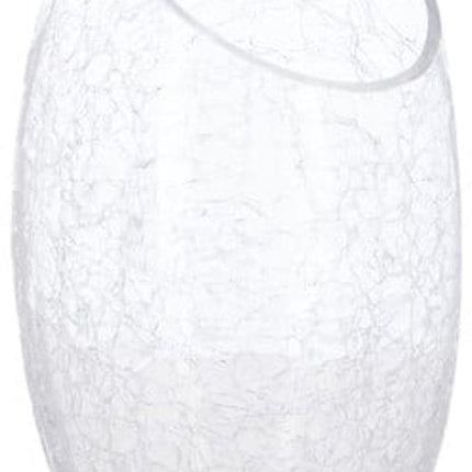Glazen Vaas Crackle Glas - Curved Vaas - Design Vaas - Decoratieve Bloemenvaas met Craquelé Effect - Moderne Vaas voor Verse Bloemen en Droogbloemen - Ø13 x 23 cm - Transparant