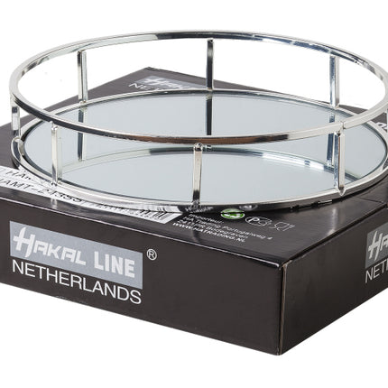 Spiegeldienblad rond zilver